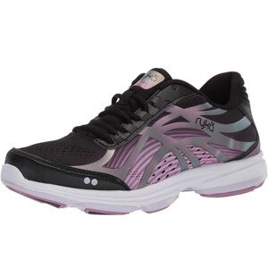 Ryka Devotion Plus 3 Black and Light Purple Athletic Shoe